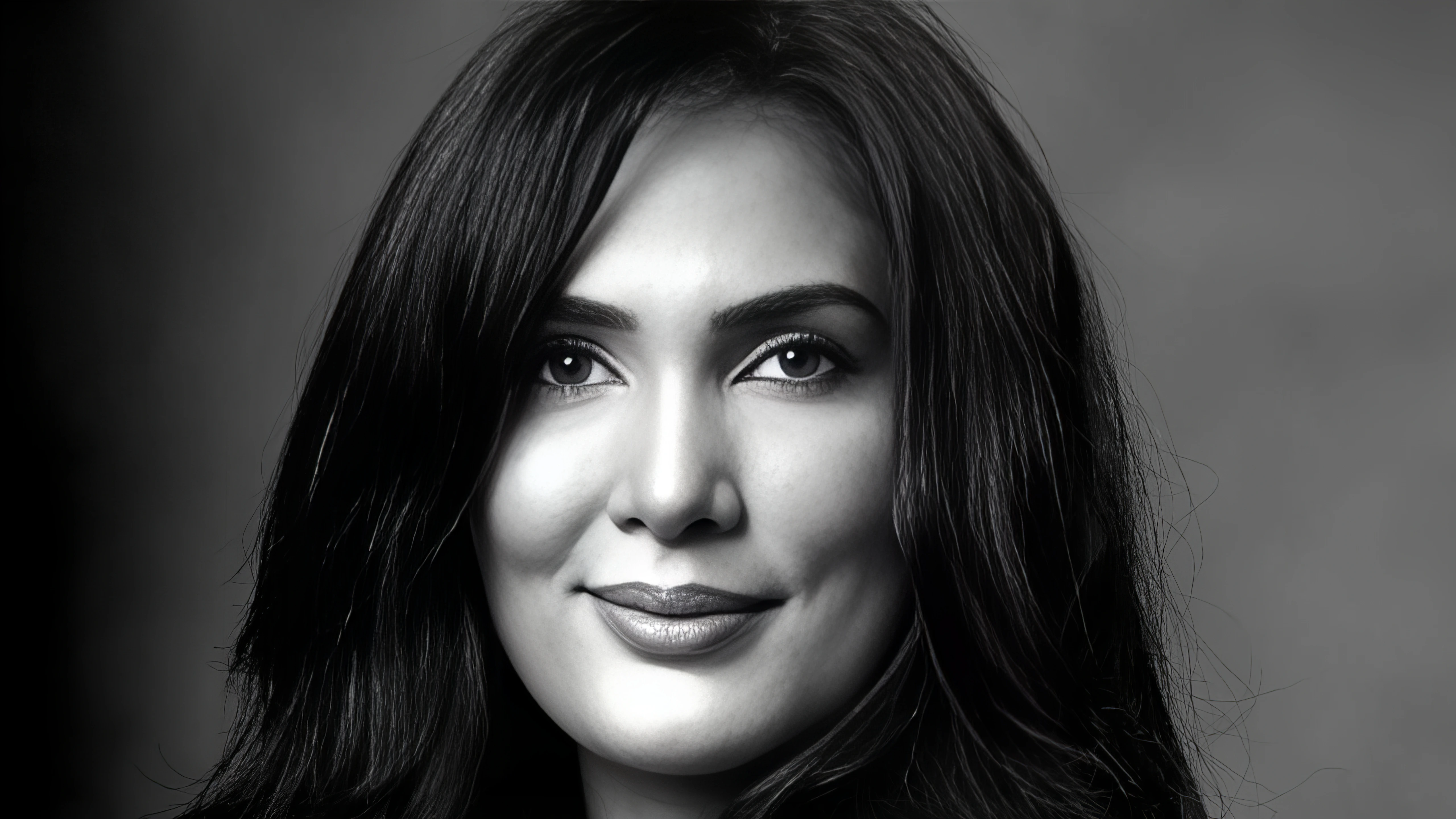 Sadia Khan exposed in black and white